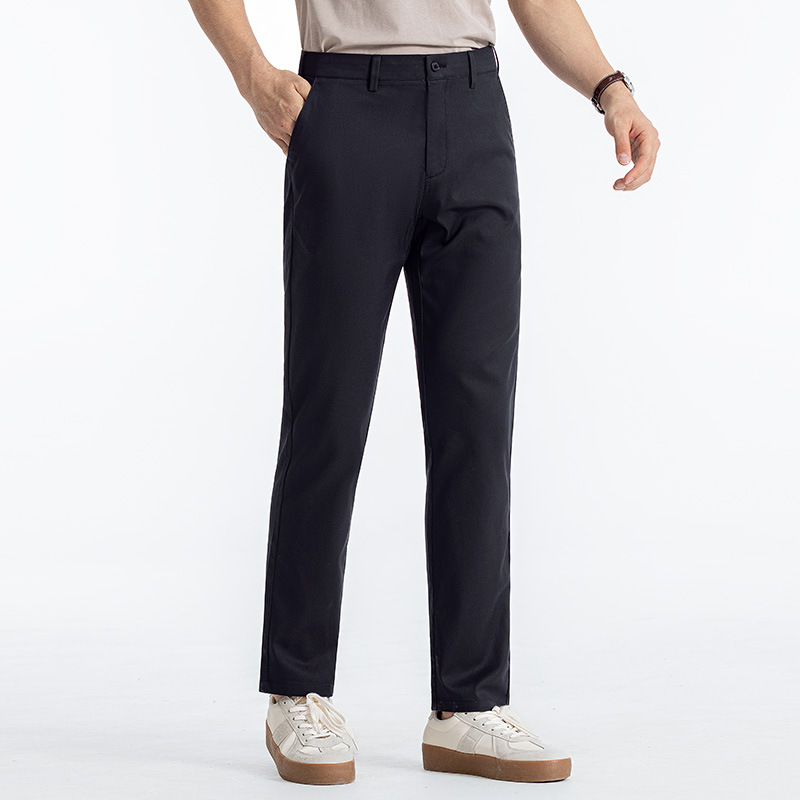 Tensel Cotton Lyocell Business Pants Middle-aged Anti-wrinkle Non-ironing Casual Pants Commuter Men's Pants Summer Thin Pants