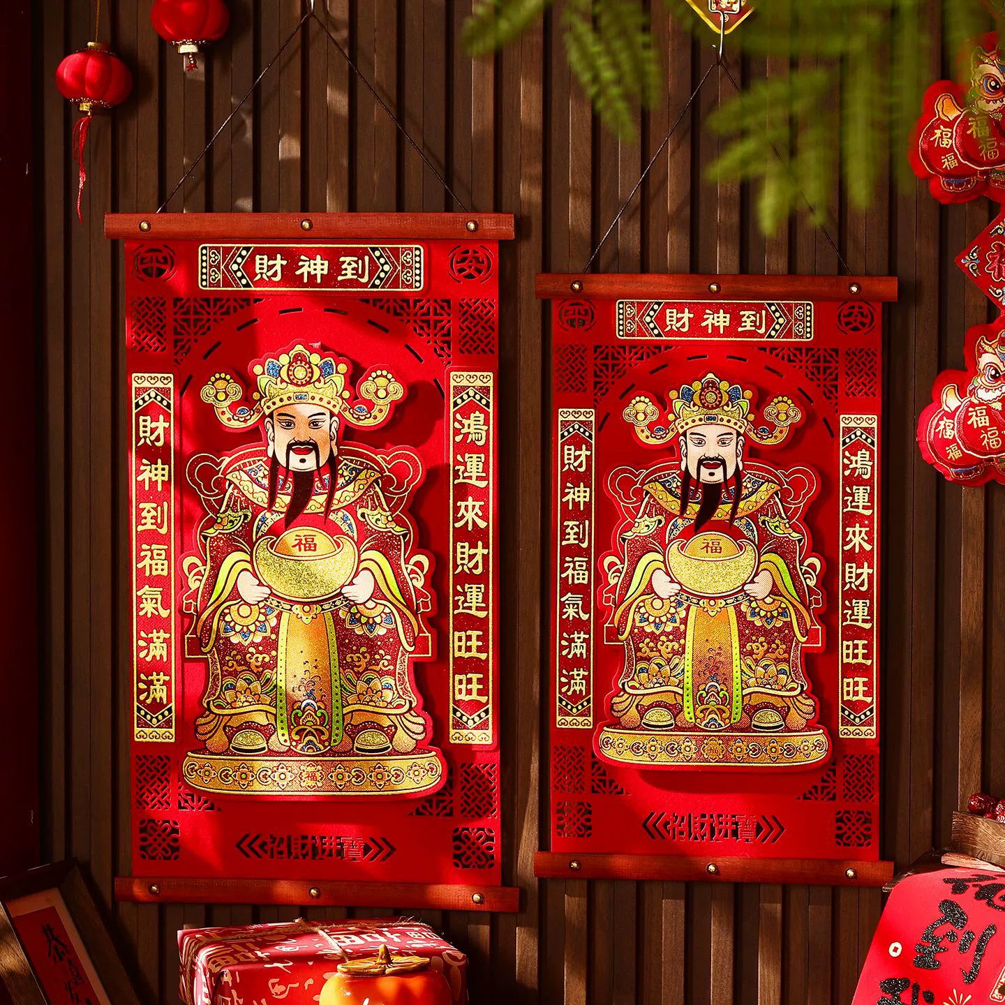 Наклейки «Счастливый богатство», новогодние изображения «Бог богатства», новогодние украшения на 2026 год — Год Лошади, наклейки «Бог богатства» на Новый год, товары для Праздника Весны, новогодние товары