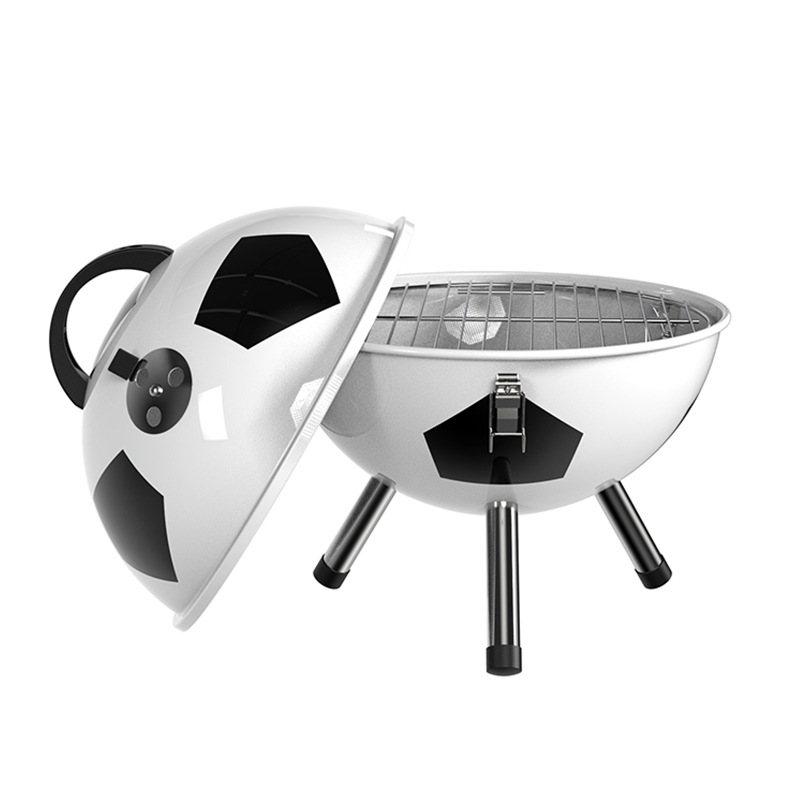 Calcomanías de la Copa del Mundo al por mayor estufa de fútbol con bandeja de carbón parrilla redonda parrilla portátil football grill