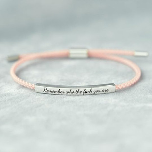 Cross-border remember who the fuck you are lettering bracelet hand-woven adjustable hand rope