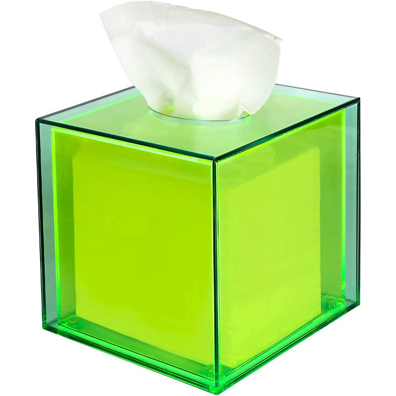 工厂批发方形亚克力纸巾盒桌面餐巾纸收纳陈放盒防尘盒方形防水盒