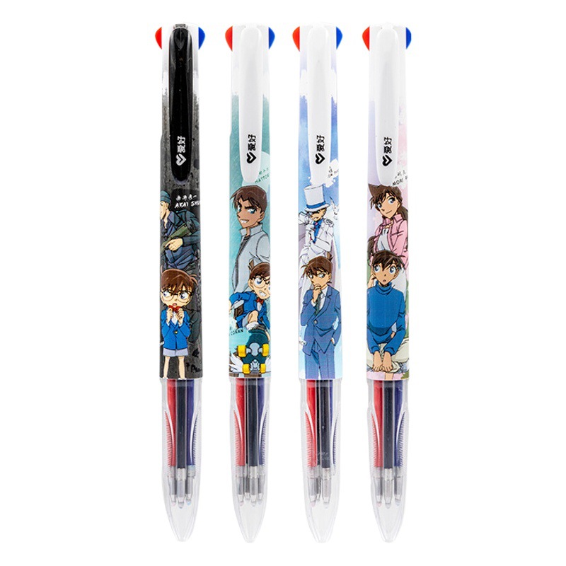 Hobby a variety of joint IP press four-color student writing pen non-slip pen holding multi-color four-in-one gel pen wholesale