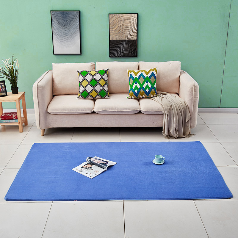 Simple color sólido Alfombra de lana de coral nórdico sala de estar mesa de café estera fresca ins hogar cama manta suave mascota mat