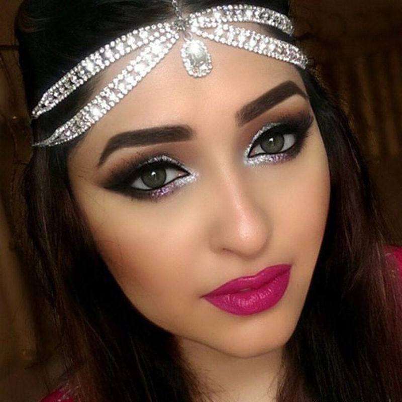 Rhinestone Forehead Chain Vintage Ethnic Style Hair Accessory_voghion.com