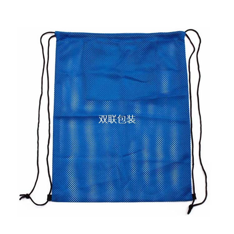 涤纶拼接网眼布束口收纳袋 拼接网格布抽绳袋 尼龙网布拉绳双肩包