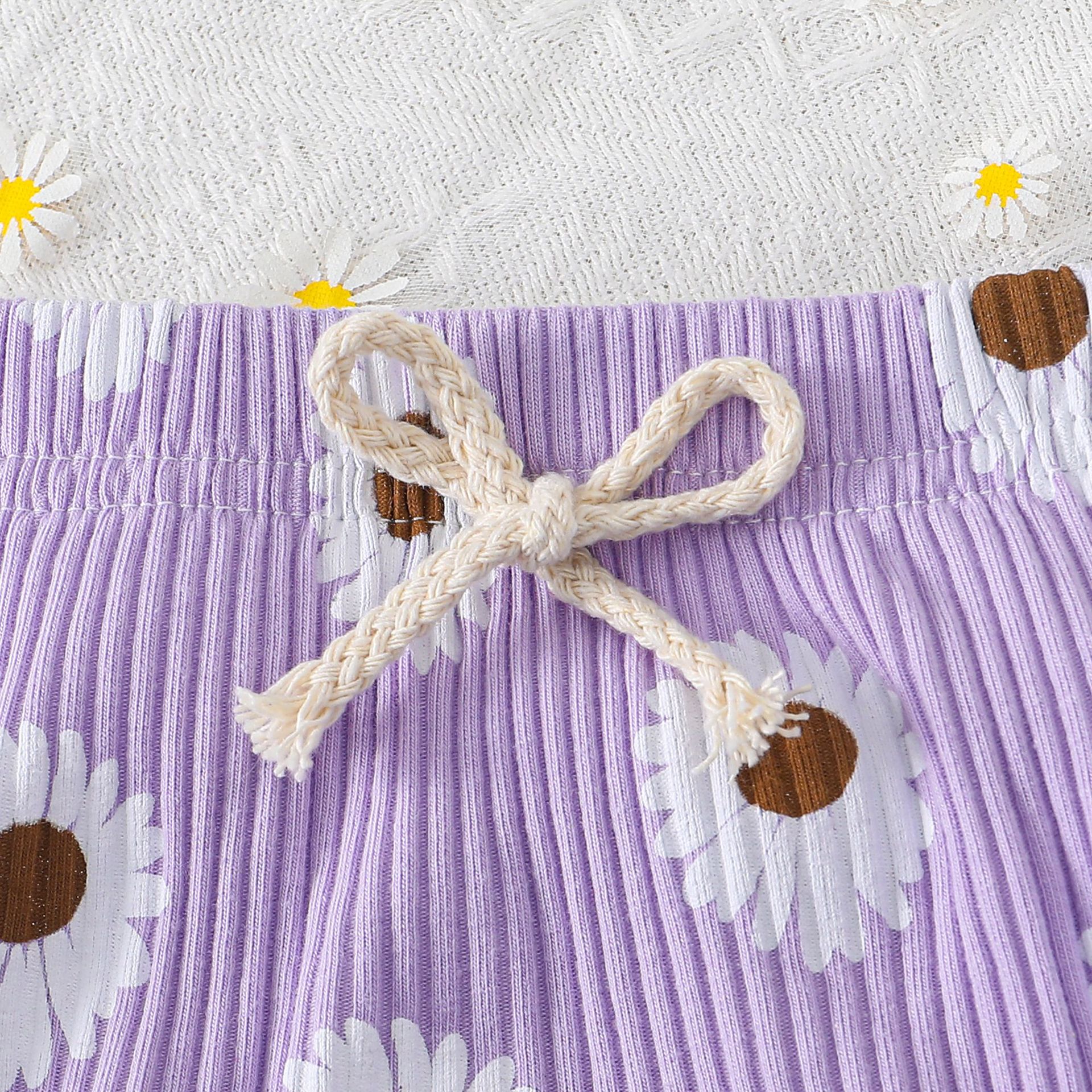 Ensemble deux pièces rose pour bébé et petite fille, pull mignon + faux short à cordon de serrage, E2336A_voghion.com