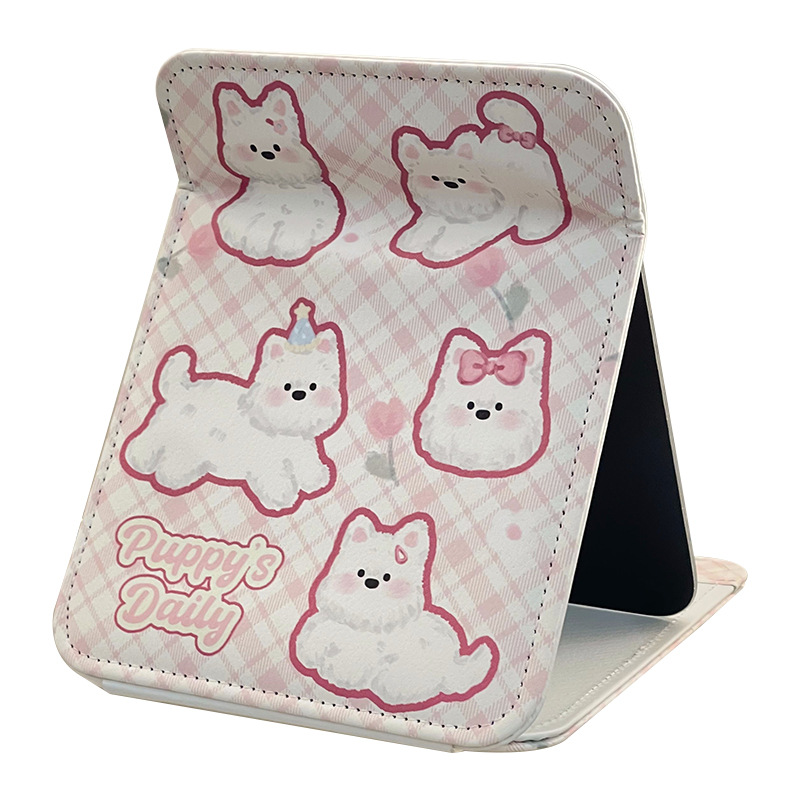 Lindo gato espejo plegable escritorio puede estar de pie estudiante mujer vestidor portátil maquillaje doméstico espejo pequeño