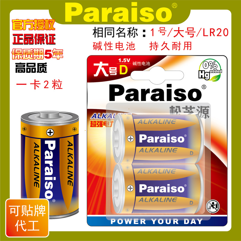 Paraiso/Songzhiyuan No.1 D No.1 1.5V Gas Stove Water Heater LR20 Flashlight Alkaline Battery