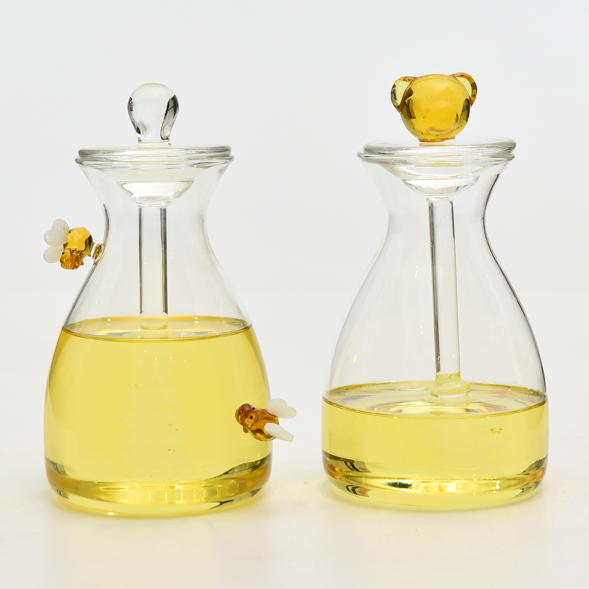 Tarro de miel de vidrio transparente para el hogar con tapa botella de miel de agitación de vidrio creativo de gran capacidad tarro de miel de abeja