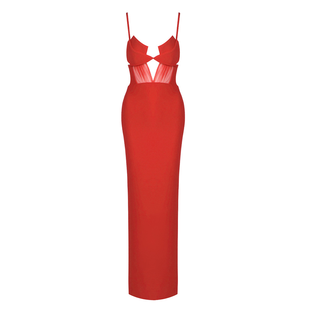 Women's Clothing Black Knitted Bandage Dress For Women Cross Strap Slim Fit Suitable For Commute Dates And Banquets_ecoleips.com