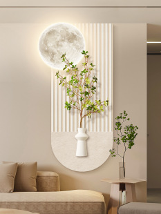 奶油风立体砂岩实物画客厅装饰画壁灯发光画走廊过道入户玄关挂画-阿里巴巴