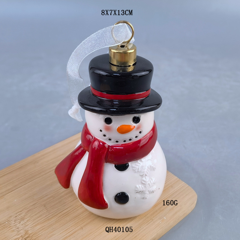 Colgante de cerámica de Santa Claus cuidadosamente seleccionado Decoración de Santa Claus de cerámica Regalo Colgante de muñeco de nieve de dibujos animados