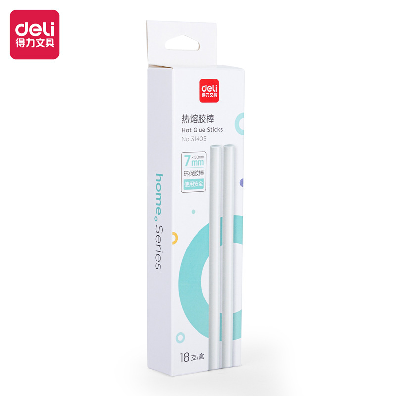 得力31405热熔胶棒高粘热熔胶枪家用强力手工胶水7mm热融胶枪胶条