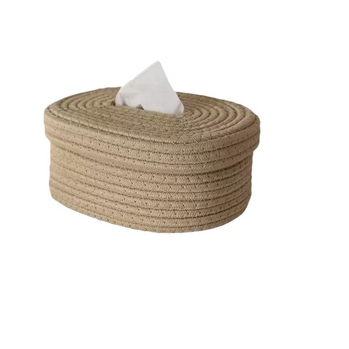Japanese-style cotton rope woven tissue box creative desk sky cover storage box woven napkin tissue storage box