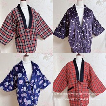 日式半缠女 宽松夹棉系绳开襟棉袄 和风半天羽织家居服秋冬女氨纶