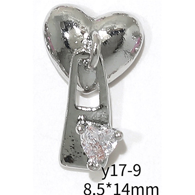 En línea popular LZ estrella mango circón joyería de uñas al por mayor amor cadena arco Rosa diamante decoración de uñas