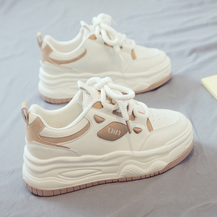 2024 spring new all-match clunky shoes women's thick-soled height increasing sports casual white shoes skate shoes spring and autumn hot