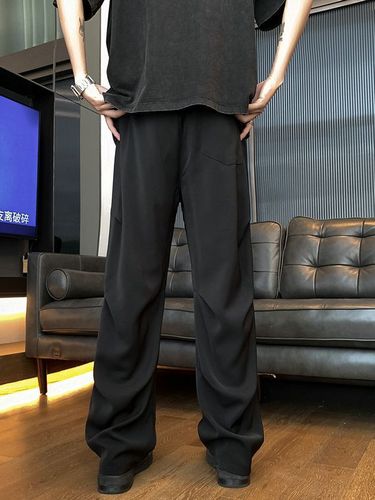 Dopamine Autumn Parachute Pants for Men Summer Trend Brand Crepe Drape Straight Work Pants Loose Couple Casual Long Pants