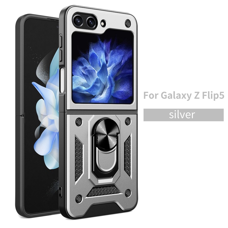 Suitable for Samsung Z Flip5/4 ring bracket folding screen up and down flip armor protective cover_voghion.com