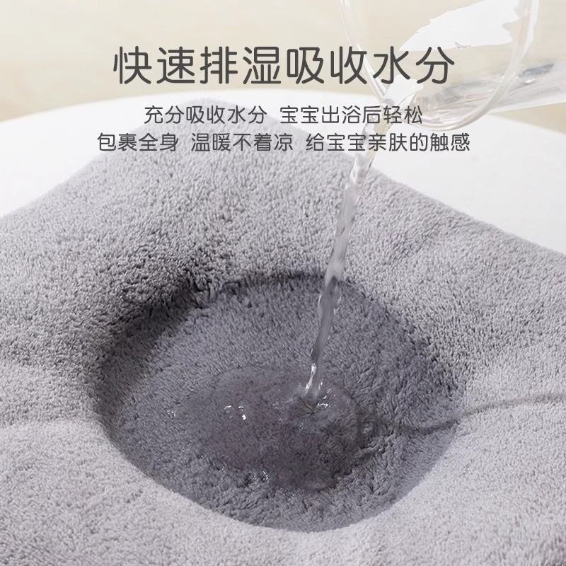 (2개) 어린이 후드 망토 목욕 타월 가정용  흡수 커버 어린이 두꺼운 코랄 양털 빠른 건조 담요 목욕 타월