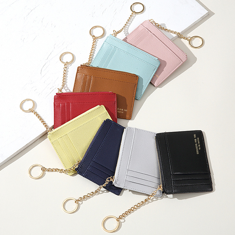 Zipper Closure Type Basic Solid Color Soft Surface Square Zipper Small Wallet