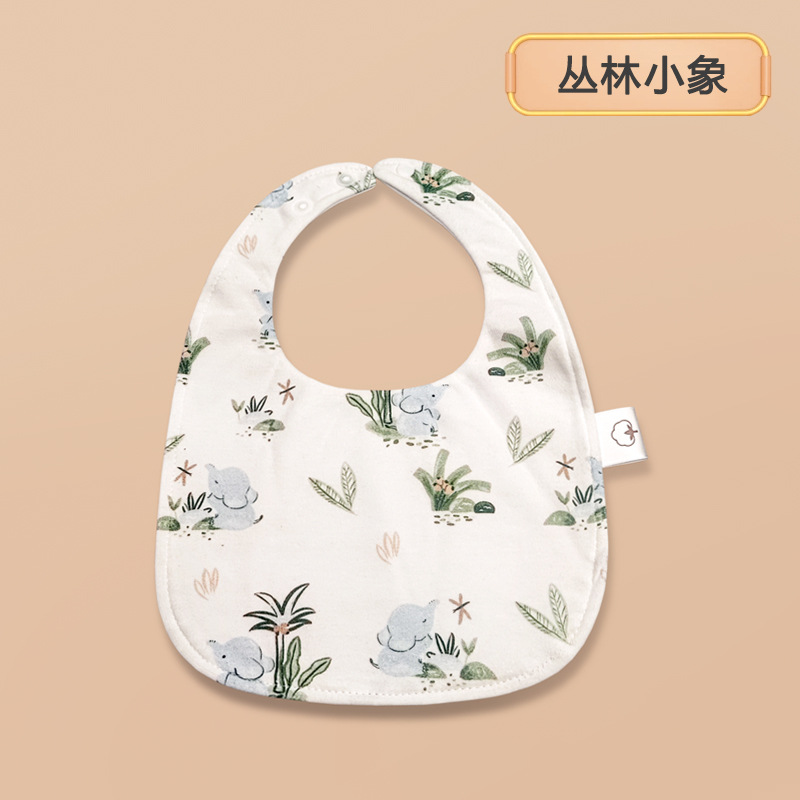 Baby transfronterizo toalla de saliva de algodón en forma de U, bufón impermeable para recién nacidos, bufón de leche anti-vomitación para niños y niñas