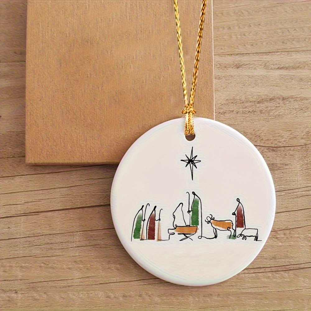 2D平面手工亚克力圣诞场景挂饰树上悬挂节日装饰小礼品袋吊坠
