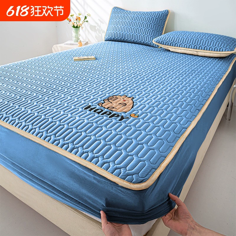 Латексный коврик, комплект из трех предметов, простыня, коврик из ледяного шелка, летний коврик с кондиционером, нескользящий коврик J, коврик