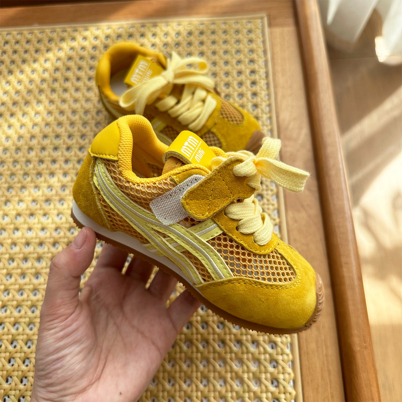 2025夏の新型子供阿甘運動靴学生ソフト底単網通気ネット靴男女児童レジャー靴潮|undefined