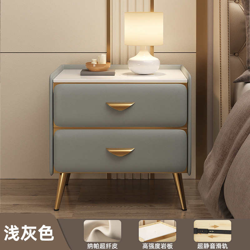 Mesa de cabecera de madera sólida lujosa alta sensación moderna y simple pequeño gabinete de cabecera de cama dormitorio pequeño gabinete de cabecera de cama