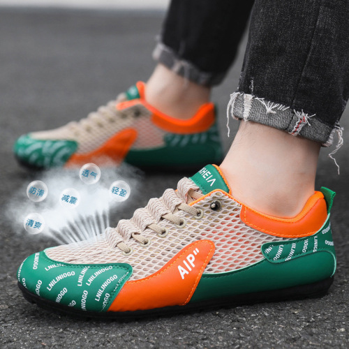 2025 New Summer Mesh Breathable Moccasin Shoes for Youth Para Shoes Casual Shoes One-Piece Men's AGON Shoes