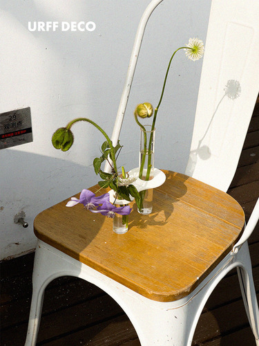 Internet celebrity molecular test tube vase wabi-sabi style inspired flower vessel acrylic architectural line sense Nordic minimalism