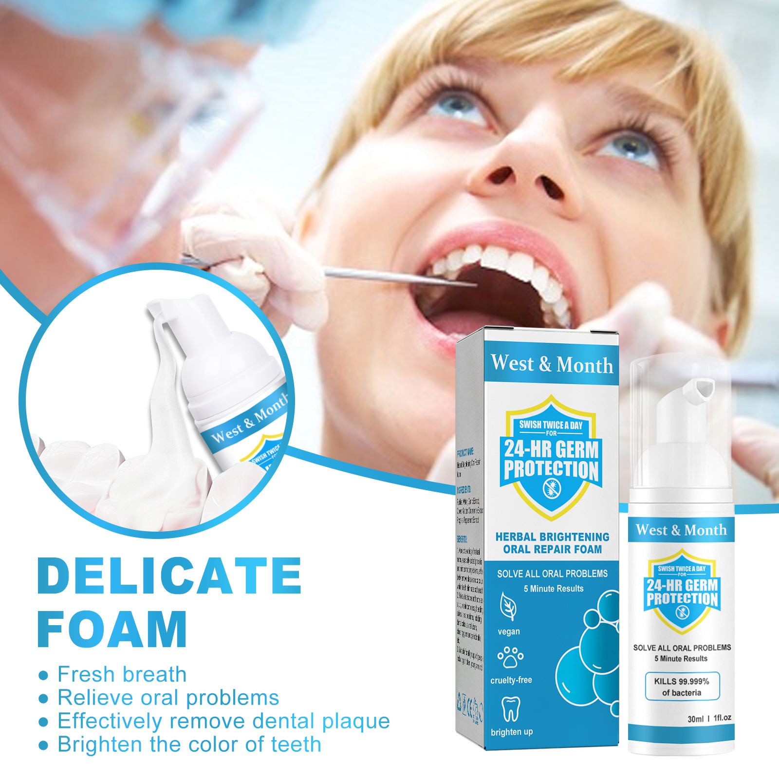 Herbal Toothpaste Mousse For Teeth Whitening And Oral Cleansing_voghion.com