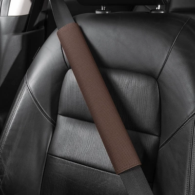 Seat belt shoulder pad | Clothing Large Truck Safety - no-logo-38cm-suede-mocha-brown-shoulder-pad-single-ao1di