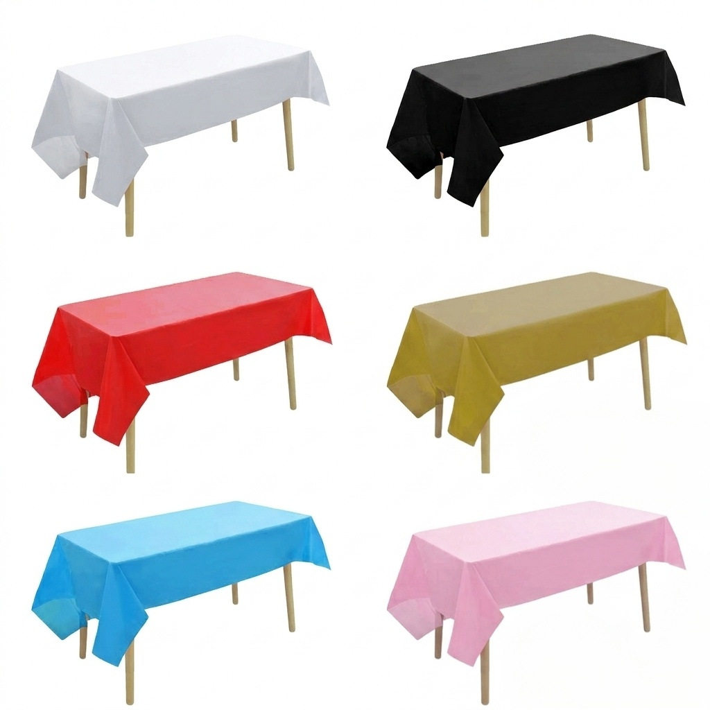 Mantel Desechable Rectangular 137 x 183 cm de Plástico PE para Fiestas
