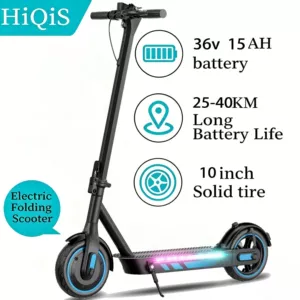 10 düymlük 500W 36V 15ah portativ qatlana bilən uzun batareyalı elektrik skuter