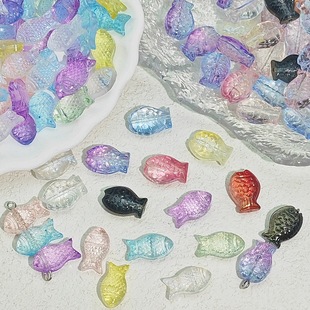 Aurora gradient two-color glass small fish glass beaded diy jewelry accessories bracelet earrings necklace accessories materials