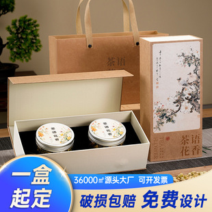 Jiugongge Scented Tea Packaging Box Empty Gift Box Honeysuckle American Ginseng Rose Fruit Tea Transparent Jar Gift Box Customization