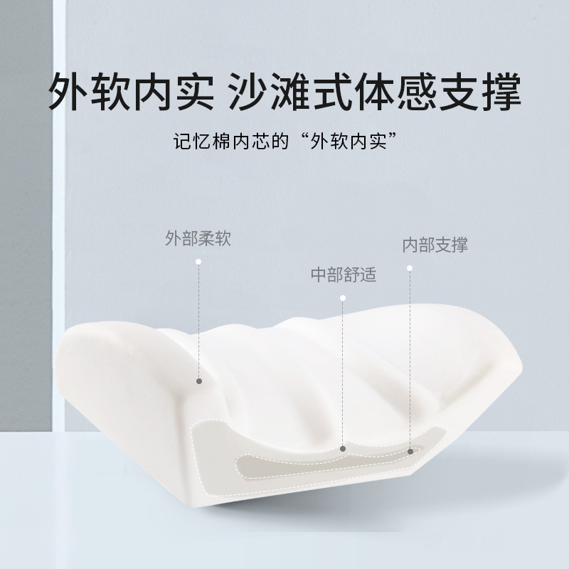 메모리면 자동차 쿠션 앉아 있지 않은 허리 쿠션 여름 시원한 통기성 인체 공학적 시트 머리 받침 요추 베개
