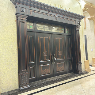 2023 New Style Villa Entrance Door Rural Self-Built House Entrance Door Zinc Alloy Double Door Rural Imitation Door