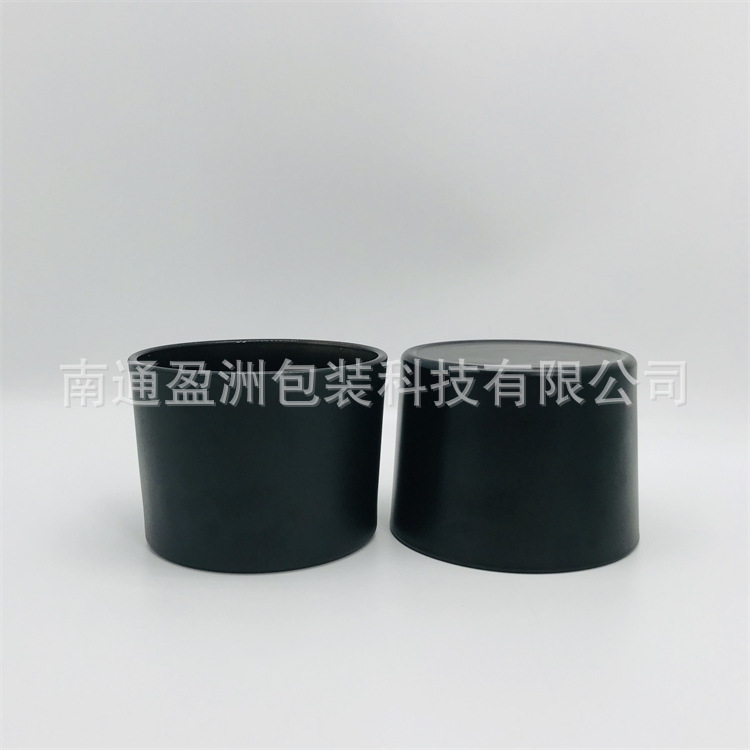 圆形密封储物罐 黑色蜡烛杯玻璃烛台 欧式香熏蜡烛罐现货批发印刷