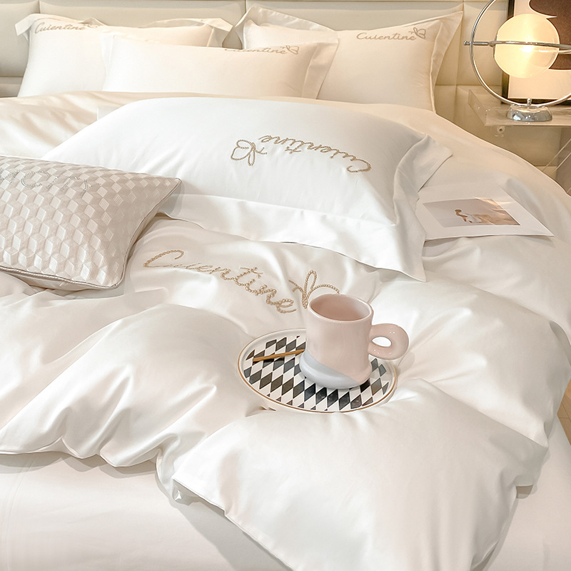 Algodón ligero de lujo conjunto de cuatro piezas de algodón largo de Xinjiang primavera y otoño sábanas de algodón cubierta de cama de alta calidad