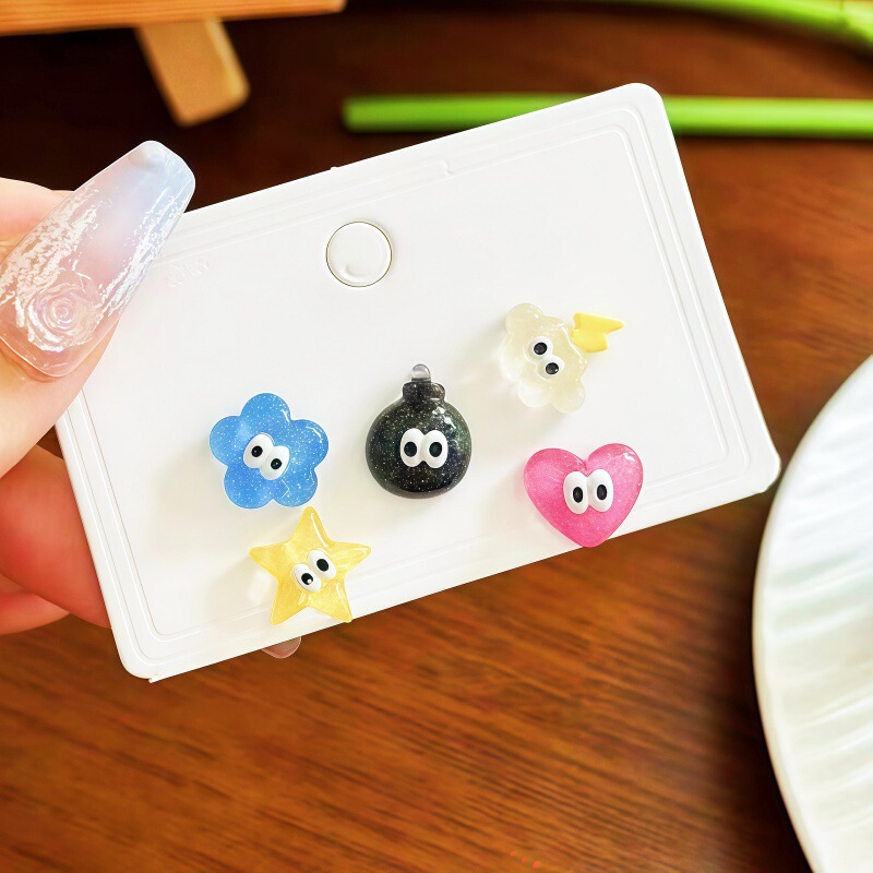 High-Quality Cartoon Transparent Big-Eyed Cartoon Nail Art Accessories, Wearable Nails, DIY Clothing, Toys, Earring Decoration Accessories