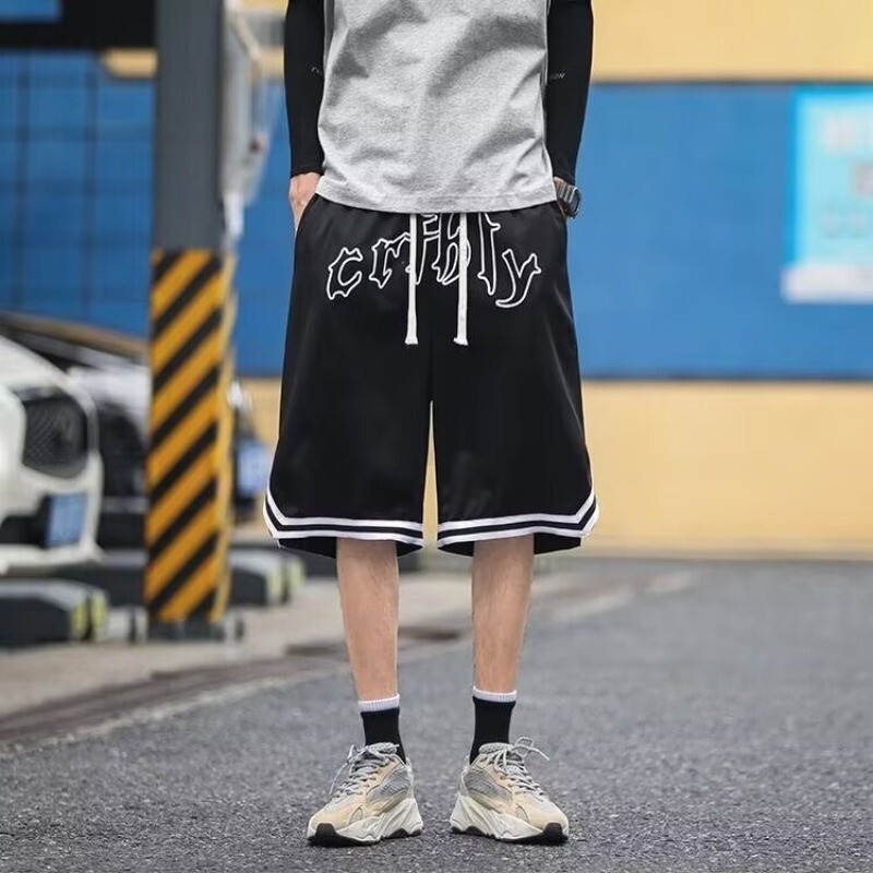 Men's Basketball Shorts for Summer, Plus Size, Loose Fit, Casual Versatile Five-Point Shorts, Trendy Sports Running Shorts, Thin
