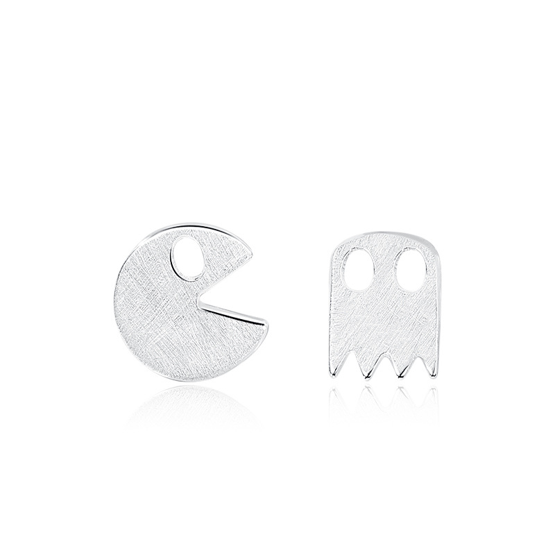 Plata esterlina s925 pendientes de plata cepillada mori pendientes asimétricos hembra dulce estilo fresco pendientes moda pendientes personalizados