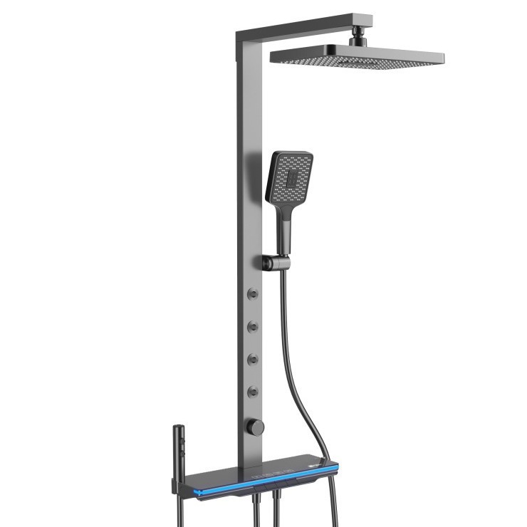 Casa inteligente rociador cintura traje de ducha hogar pistola gris lechoso blanco baño pantalla digital faro dispositivo