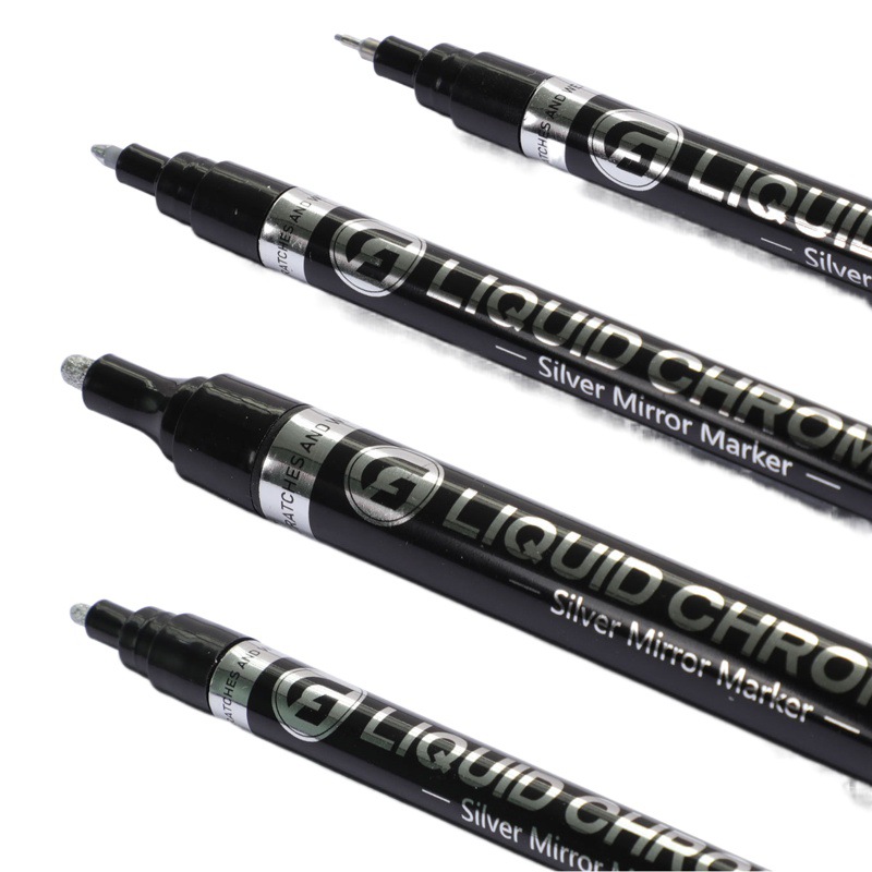 Guangna 843/846 galvanoplastia marcador de plata modelo Gundam pluma cromada marcador blister paquete 4