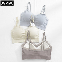Autumn new style nude ammonia beauty back wrap bra women's bra without rims for small breasts all-in-one thickened breast pad base inner wear