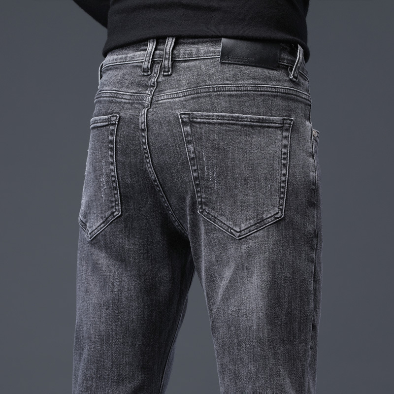 2023 primavera y otoño nuevos pantalones vaqueros delgados para hombres estilo coreano delgado elástico urbano suelto recto tendencia pantalones