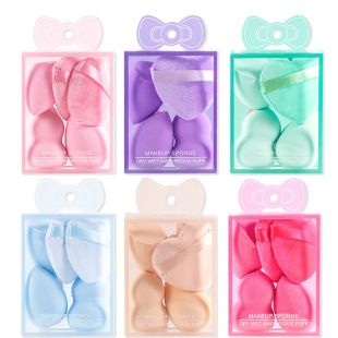 Cross-border beauty makeup tools love powder puff makeup dressing wet and dry dual-use do not eat powder oblique cut beauty makeup eggs foreign trade wholesale